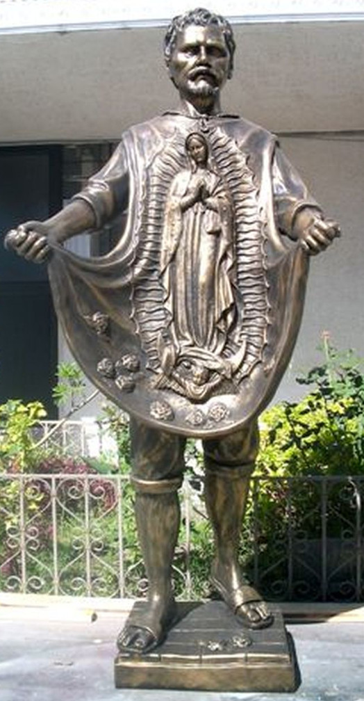 St. Juan Diego Outdoor Garden Church Statue 68 Inch Bronze Looking