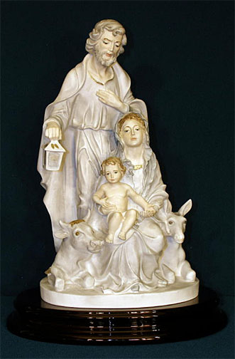 Holy Family Statue - 12 Inch - Handpainted Alabaster