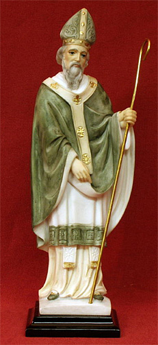 St. Patrick Statue - 8 Inch - Handpainted Alabaster