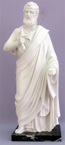 St. Peter Statue - 16.5 Inch - White Alabaster