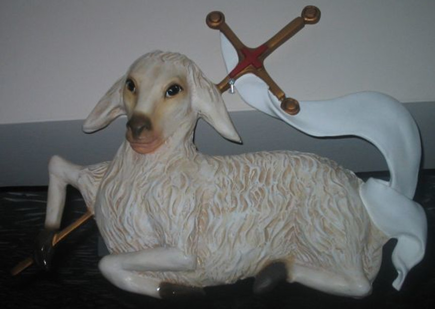 resin lamb statue