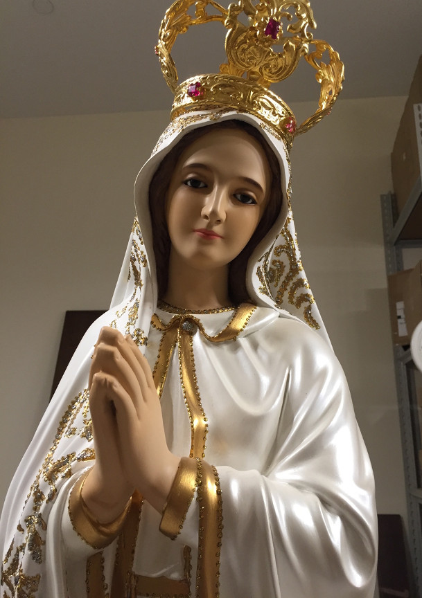 Our Lady of Fatima With Crown Church Statue - 48 Inch - Hand-painted ...