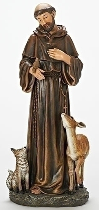 St. Francis Statue with Animals - 18 Inch - Stone Resin Mix