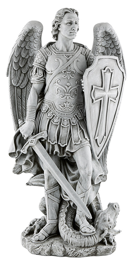 New! Gold Pewter Saint Michael Statue Archangel Patron of Police