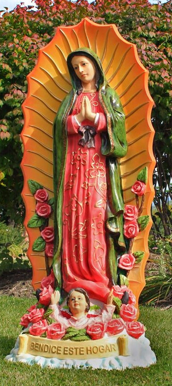 Our Lady of Guadalupe Outdoor Garden Church Statue - 46 Inch