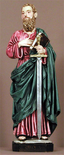 St. Paul Statue - 11 Inch - Hand-painted Alabaster