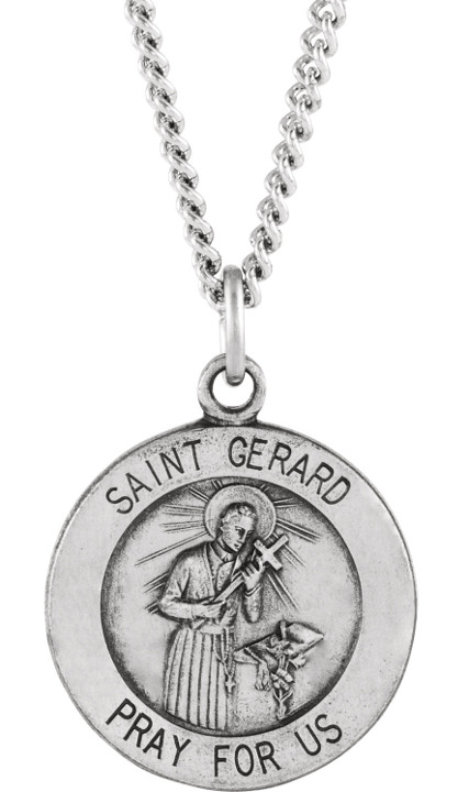 St. Gerard Medal - Patron Saint of Pregnant Mothers - Sterling Silver ...
