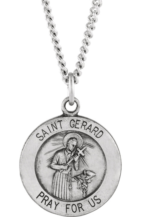St. Gerard Medal - Patron Saint of Pregnant Mothers - Sterling Silver ...