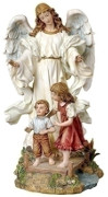 Guardian Angel With Children Statues