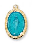 Gold Over Sterling Silver Miraculous Medal Necklace With 18 Inch Gold Plated Brass Chain and Deluxe Gift Box