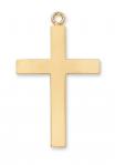 Gold Over Sterling Silver Lord's Prayer Cross Necklace With 24 Inch Gold Plated Brass Chain and Deluxe Gift Box