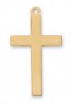Gold Over Sterling Silver Cross Necklace With 20 Inch Gold Plated Brass Chain and Deluxe Gift Box