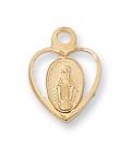 Gold Over Sterling Silver Miraculous Medal Necklace With 16 Inch Gold Plated Brass Chain and Deluxe Gift Box