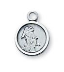 Sterling Silver Guardian Angel Medal Necklace With 16 Inch Rhodium Plated Brass Chain and Deluxe Gift Box