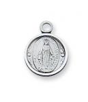 Sterling Silver Miraculous Medal Necklace With 16 Inch Rhodium Plated Brass Chain and Deluxe Gift Box