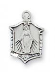 Sterling Silver Miraculous Medal Necklace With 16 Inch Rhodium Plated Brass Chain and Deluxe Gift Box