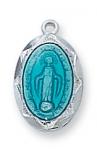 Sterling Silver Miraculous Medal Necklace With 16 Inch Rhodium Plated Brass Chain and Deluxe Gift Box