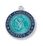 Sterling Silver St. Christopher Medal Necklace With 18 Inch Rhodium Plated Brass Chain and Deluxe Gift Box