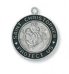 Sterling Silver St. Christopher Medal Necklace With 18 Inch Rhodium Plated Brass Chain and Deluxe Gift Box