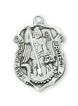 Sterling Silver St. Michael Medal Necklace With 18 Inch Rhodium Plated Brass Chain and Deluxe Gift Box