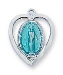 Sterling Silver Miraculous Medal Necklace With 18 Inch Rhodium Plated Brass Chain and Deluxe Gift Box