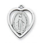 Sterling Silver Miraculous Medal Necklace With 18 Inch Rhodium Plated Brass Chain and Deluxe Gift Box