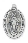 Sterling Silver Miraculous Medal Necklace With 20 Inch Rhodium Plated Brass Chain and Deluxe Gift Box