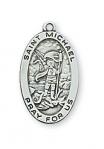 Sterling Silver St. Michael Medal Necklace With 18 Inch Rhodium Plated Brass Chain and Deluxe Gift Box