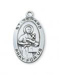 Sterling Silver St. Gerarc Medal Necklace With 18 Inch Rhodium Plated Brass Chain and Deluxe Gift Box
