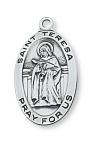 Sterling Silver St. Teresa of Avila Medal Necklace With 18 Inch Rhodium Plated Brass Chain and Deluxe Gift Box