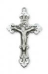 Sterling Silver Crucifix Necklace With 18 Inch Rhodium Plated Brass Chain and Deluxe Gift Box