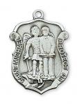 Sterling Silver St. Michael Medal Necklace With 20 Inch Rhodium Plated Brass Chain and Deluxe Gift Box