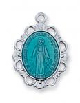 Sterling Silver Miraculous Medal Necklace With 18 Inch Rhodium Plated Brass Chain and Deluxe Gift Box