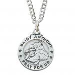 Sterling Silver St. Anthony Medal Necklace With 20 Inch Rhodium Plated Brass Chain and Deluxe Gift Box