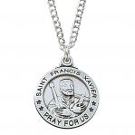 Sterling Silver St. Francis Xavier Medal Necklace With 20 Inch Rhodium Plated Brass Chain and Deluxe Gift Box