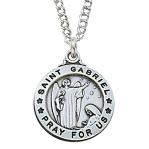 Sterling Silver St. Gabriel Medal Necklace With 20 Inch Rhodium Plated Brass Chain and Deluxe Gift Box