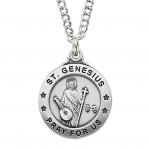 Sterling Silver St. Genesis Medal Necklace With 20 Inch Rhodium Plated Brass Chain and Deluxe Gift Box