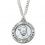Sterling Silver St. Ignatius Medal Necklace With 20 Inch Rhodium Plated Brass Chain and Deluxe Gift Box