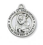 Sterling Silver St. Christopher Medal Necklace With 20 Inch Rhodium Plated Brass Chain and Deluxe Gift Box