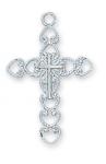 Sterling Silver Cross Necklace With 18 Inch Rhodium Plated Brass Chain and Deluxe Gift Box