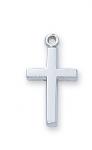 Sterling Silver Cross Necklace With 16 Inch Rhodium Plated Brass Chain and Deluxe Gift Box