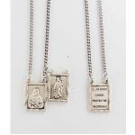 Sterling Silver Scapular Medal Necklace With 30 Inch Rhodium Plated Brass Chain and Deluxe Gift Box