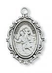 Sterling Silver St. Christopher Medal Necklace With 18 Inch Rhodium Plated Brass Chain and Deluxe Gift Box