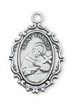 Sterling Silver St. Francis Medal Necklace With 18 Inch Rhodium Plated Brass Chain and Deluxe Gift Box