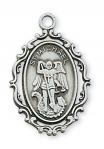 Sterling Silver St. Michael Medal Necklace With 18 Inch Rhodium Plated Brass Chain and Deluxe Gift Box