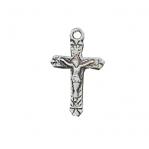 Sterling Silver Crucifix Necklace With 16 Inch Rhodium Plated Brass Chain and Deluxe Gift Box