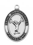 Sterling Silver Girls Cheerleading Medal Necklace With 18 Inch Rhodium Plated Brass Chain and Deluxe Gift Box