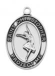 Sterling Silver Girls Dance Medal Necklace With 18 Inch Rhodium Plated Brass Chain and Deluxe Gift Box