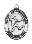 Sterling Silver Girls Soccer Medal Necklace With 18 Inch Rhodium Plated Brass Chain and Deluxe Gift Box