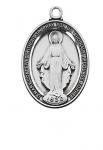 Sterling Silver Miraculous Medal Necklace With 18 Inch Rhodium Plated Brass Chain and Deluxe Gift Box